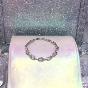 Diamond Cut Elegant 14k White Gold Bracelet